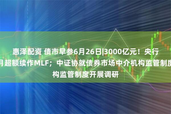 惠泽配资 债市早参6月26日|3000亿元！央行连续四个月超额续作MLF；中证协就债券市场中介机构监管制度开展调研
