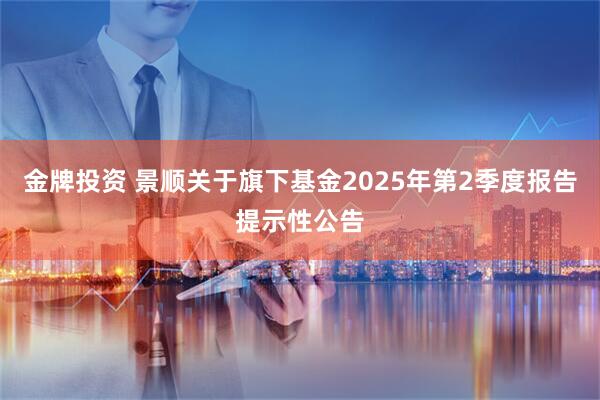 金牌投资 景顺关于旗下基金2025年第2季度报告提示性公告